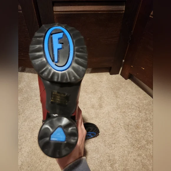 John Fluevog Burgundy and Black Heeled Boots - Picture 4 of 8